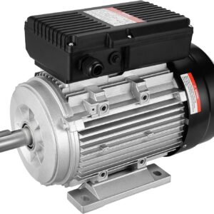 VEVOR 1,5 kW Elektromotor 1400 U/min, AC 220~240 V 9,85 A, 90 l, B3-Rahmen, Luftkompressormotor einphasig, 24 mm Keilwelle, Rechts-/Linkslauf für landwirtschaftliche Maschinen und allgemeine Geräte