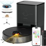 Saugroboter mit wischfunktion 7000Pa, Staubsauger Roboter mit Absaugstation 3.5L,180Min Laufzeit,LiDAR Navigation,Roboterstaubsauger für Tierhaare Teppich Böden,APP Steuerung