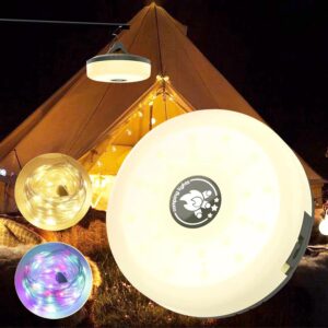 Camping Lichterkette Aufrollbar, 4-in-1 Tragbare Wiederaufladbare LED Lichterkette mit 8 Beleuchtungsmodi, Schnelle Lagerung,USB-Aufladung,10M Wasserdichte Zeltleuchten für Camping Wandern Weihnachten