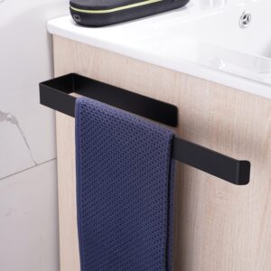 Aikzik Handtuchhalter, Handtuchhalter ohne Bohren, Aluminium Vollmetall Geschirrtuchhalter für Bad & Küche, Schwarz matt