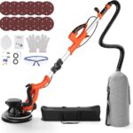 Trockenbauschleifer, 8-Ampere-Werkzeug zum Entfernen von Popcorndecken mit 5 variablen Geschwindigkeiten von 1000–2100 U/min, 12 Schleifscheiben, faltbar und ausziehbar