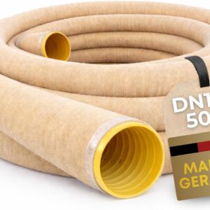Drainagerohr DN100 50m mit Filtervlies – geschlitztes & perforiertes PVC Sickerrohr flexibel – verhindert Verstopfung und Verschlammung