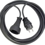 Brennenstuhl Qualitäts-Kunststoff-Verlängerungskabel mit Schutzkontakt-Stecker (Verlängerungskabel für innen mit 2m Kabel) schwarz