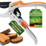 Gartenschere Premium mit Ratsche, inkl. Nachschleifservice, Profi Ratschen Garten-Schere, 30 Jahre Qualität, Profi Gartengeräte Astschere Schere Rosenschere Pflanzenschere Blumenschere