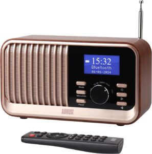 August MB450K Tragbares DAB+/FM Radio mit Bluetooth 5.3 und Holzgehäuse