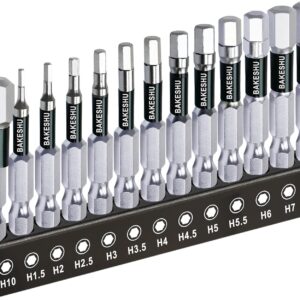 13-teiliges inbus bit set H1.5–H10, magnetisches inbusschlüssel-bohrerset 50mm lang, S2-Bits mit aufbewahrungsbox (metrisch)
