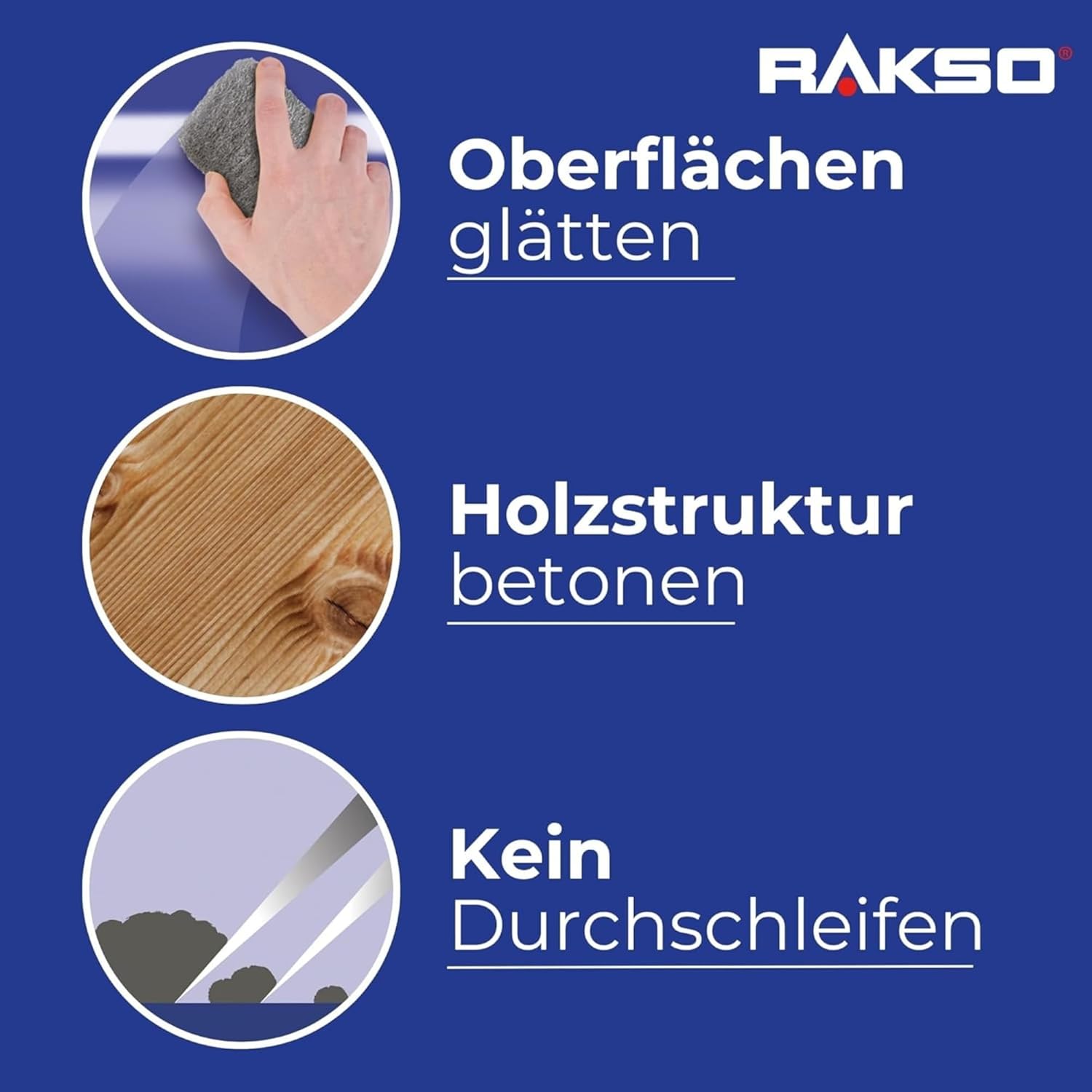 RAKSO Stahlwolle extrafein 0000-200g, 1 Banderole, poliert gewachstes Holz, Kupfer, Messing, mattiert Oberflächen, säubert Glas – Bild 4