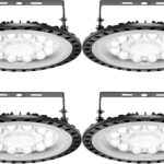 papasbox 4 Pack LED Werkstatt Deckenleuchte Werkstattleuchte | UFO LED Industrielampe 50W Hallenleuchte Industrial Kronleuchter Hallenstrahler Hallenbeleuchtung Werkstattbeleuchtung Werkstattlampe