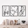 ESTART Minimalistische Metall-Wanddekoration, 3 Stück, Valentinstag, Liebhaber, Kuss, Hand, Ästhetisch, Zum Aufhängen für Schlafzimmer 3 71yHcUgLUL. AC SL1500