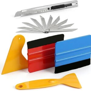 Billybath 15-teiliges Folienrakel-Set, Rakel-Set für die Folienanbringung, Werkzeugset mit Filzrakeln, Schabern, Präzisionsmesser mit 10 Klingen, Verklebungsrakel, für Scheibentönung und Autofolierung