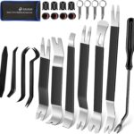 Auto Demontage Werkzeuge Zierleistenkeile 24 Stück Hebelwerkzeug Auto Innenraumverkleidungen Demontage Metall Plastikkeile KFZ Demontage Werkzeug Car Panel Removal Tool Autotürverkleidungen