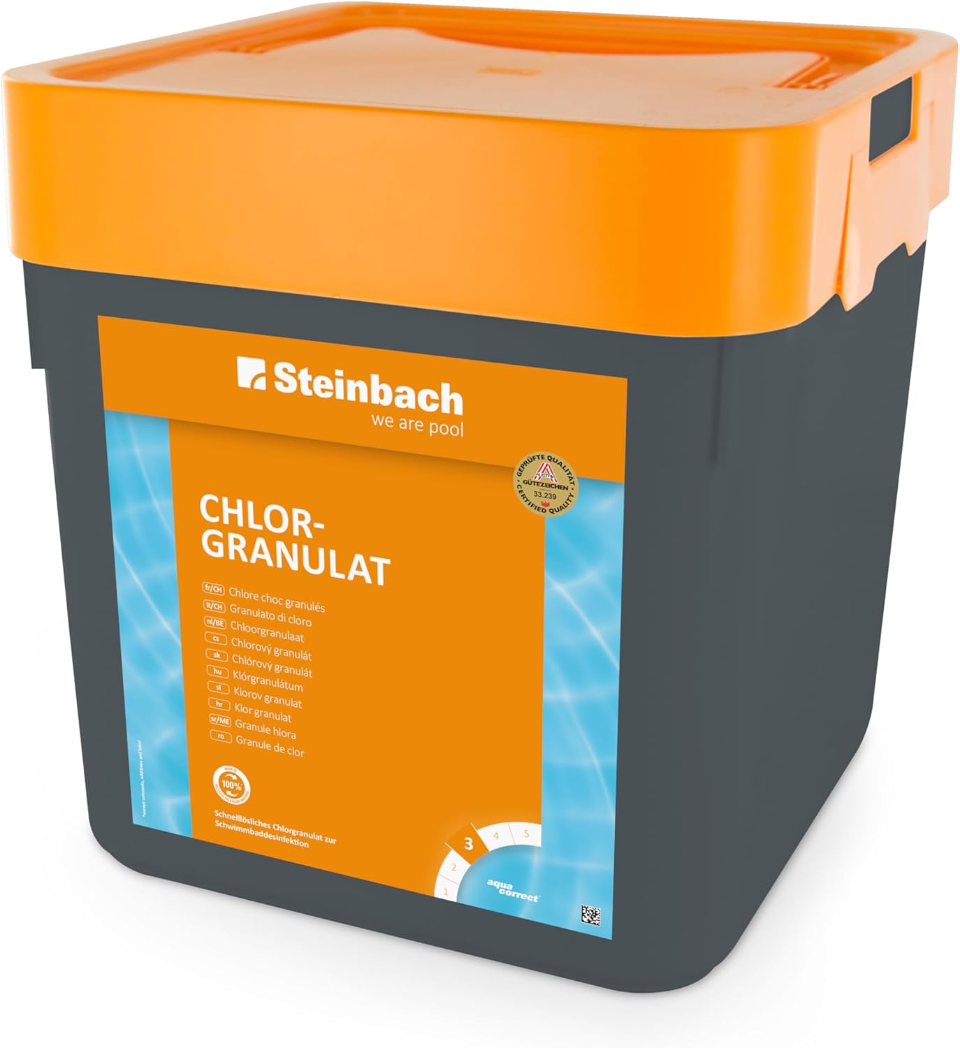 Steinbach Poolpflege Chlorgranulat - 0751205TV00-5 kg - Schnelllöslich - Effektiv - Neutralisierend - auch für Erstdosierung und Schockbehandlung geeignet