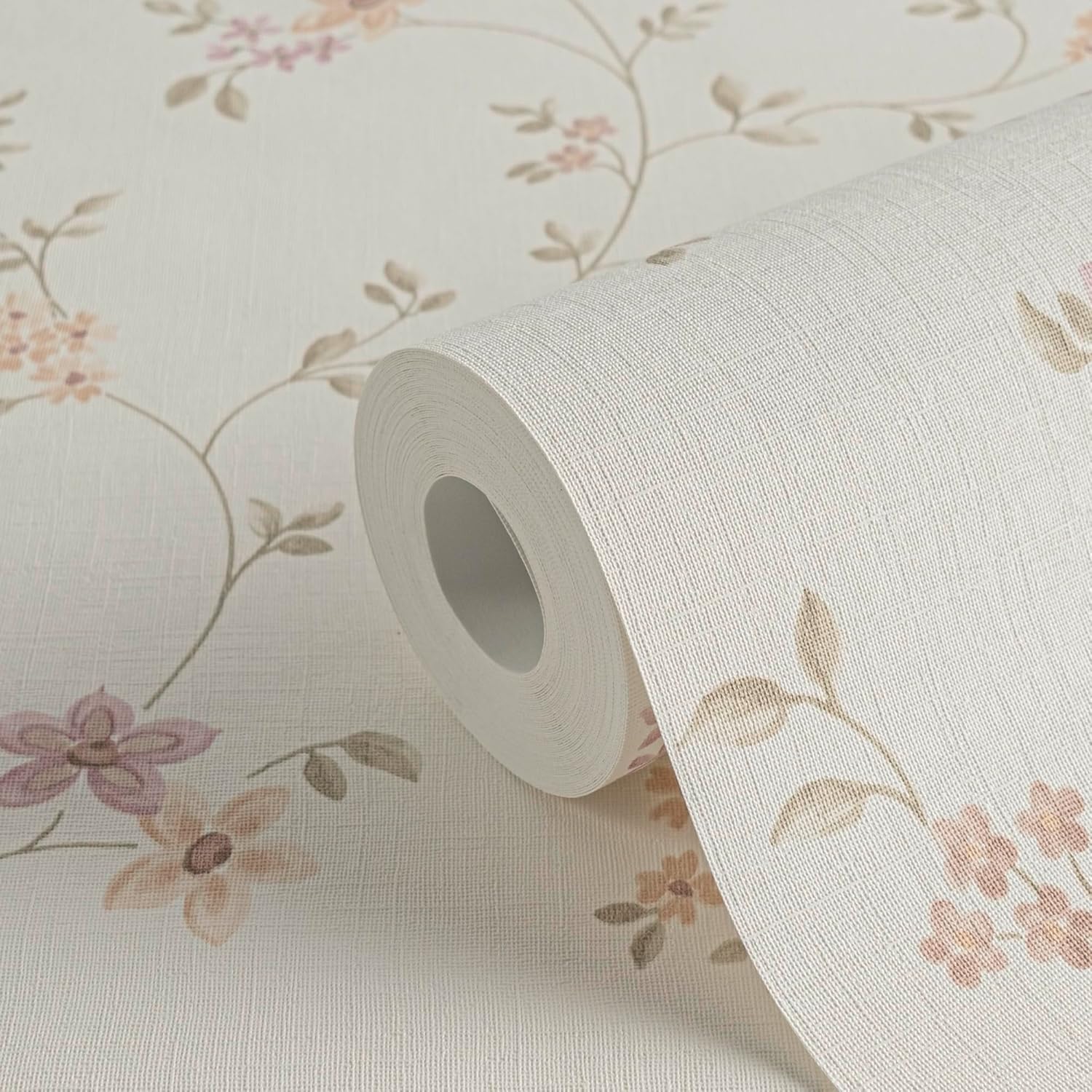 A.S. Création Maison Charme Vliestapete mit floralem Muster Blümchen 0,53 x 10,05 m – Creme, Grün, Bunt – Blumentapete Made in Germany – 937701 – Bild 2