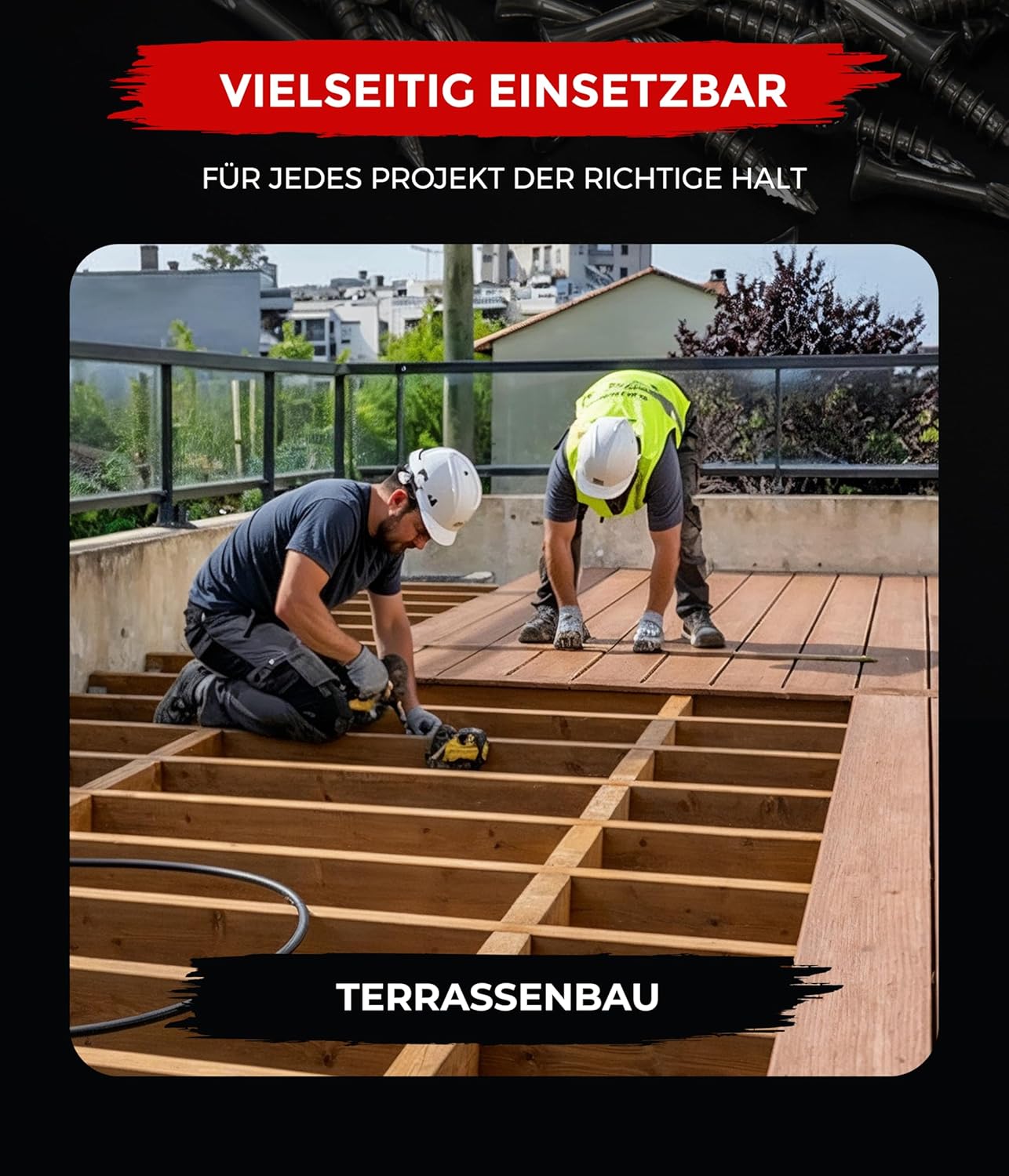 SCREW REBEL Terrassenschraube ST-FIX Edelstahl A2 5,0 x 60mm - 500 Stück inklusive S2-Bit, TX 25, Zier-Senkkopf, Schaftfräser, Sägezahn Gewindeschliff, Cutspitze, Dielenschraube gewachst – Bild 4