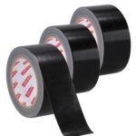 3 Rollen Panzertape Schwarz, 48mm x 28m Schwarzes Gafferband 210μ Wasserdichtes Panzerband Rückstandsfrei für Verschiedene Oberflächen, Reparatur Befestigung Verstärkung (84m insgesamt)