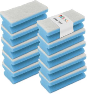 G.I.V. Reinigungstechnik 10x Wiederverwendbare Putzschwämme blau - kratzfest, waschbar, mit Griffmulde - Reinigungsschwamm, Küchenschwamm Haushaltschwamm, Scheuerschwamm Haushalt, Bad, WC, Büro, Küche