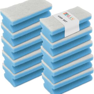 G.I.V. Reinigungstechnik 10x Wiederverwendbare Putzschwämme blau - kratzfest, waschbar, mit Griffmulde - Reinigungsschwamm, Küchenschwamm Haushaltschwamm, Scheuerschwamm Haushalt, Bad, WC, Büro, Küche