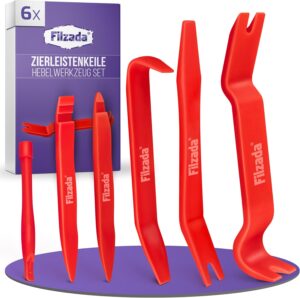 Filzada® 6er Set Hebelwerkzeug Auto (Extra Stark) - Demontage Werkzeug Auto - Kunststoffkeile Kfz - stabile Zierleistenkeile Auto - Plastikkeil - Kunststoff Hebelwerkzeug Auto