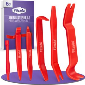 Filzada® 6er Set Hebelwerkzeug Auto (Extra Stark) - Demontage Werkzeug Auto - Kunststoffkeile Kfz - stabile Zierleistenkeile Auto - Plastikkeil - Kunststoff Hebelwerkzeug Auto