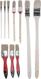 Pinsel-Set 10-teilig - Für wasserbasierte Farben & Lacke - Bestehend aus Flachpinsel, Heizkörperpinsel, Rundpinsel & Emaillelackpinsel - Helle Kunststoffborsten / Malerpinsel / B21623