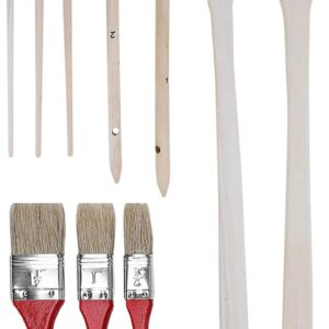 Pinsel-Set 10-teilig - Für wasserbasierte Farben & Lacke - Bestehend aus Flachpinsel, Heizkörperpinsel, Rundpinsel & Emaillelackpinsel - Helle Kunststoffborsten / Malerpinsel / B21623