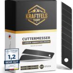 60x Profi Cuttermesser Klingen 18mm - Ersatzklingen Cuttermesser aus hochwertigem Carbonstahl - Klingen Cutter Messer - Gehärtet & ultra scharf - Abbrechklingen für Cutter Messer Schwarz