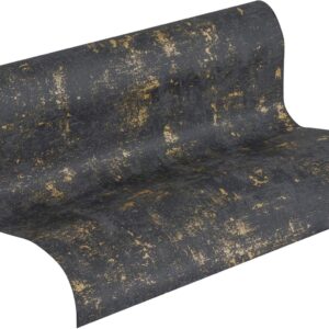 A.S. Création Vliestapete Used Look Tapete in Vintage Optik 10,05 m x 0,53 m schwarz goldfarben Made in Germany 230782 2307-82