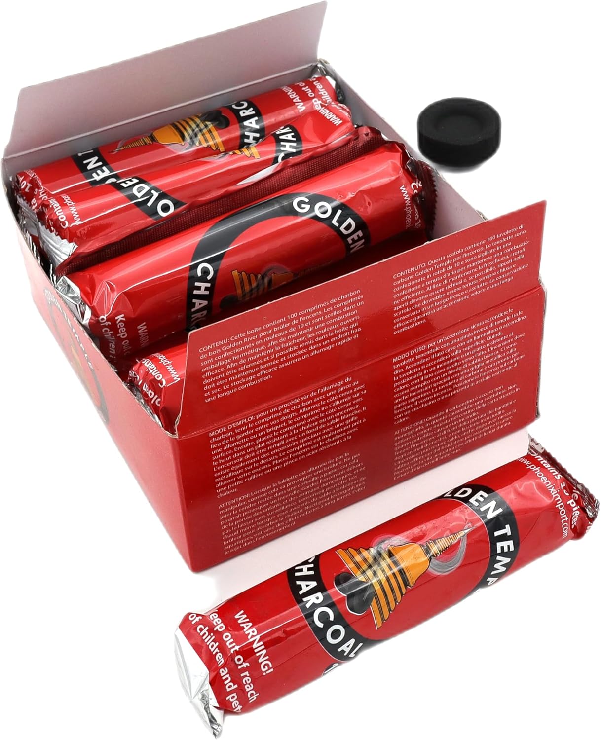 LivuX Räucherkohle 100 Tabs 33 mm – Schnellzündende Kohletabletten 10 Rollen (je 10 Stück) für Räuchern, Harze, Kräutern & Weihrauch, ideal zum Verbrennen von Räucherwerk gleichmäßig glühend 1202 – Bild 4