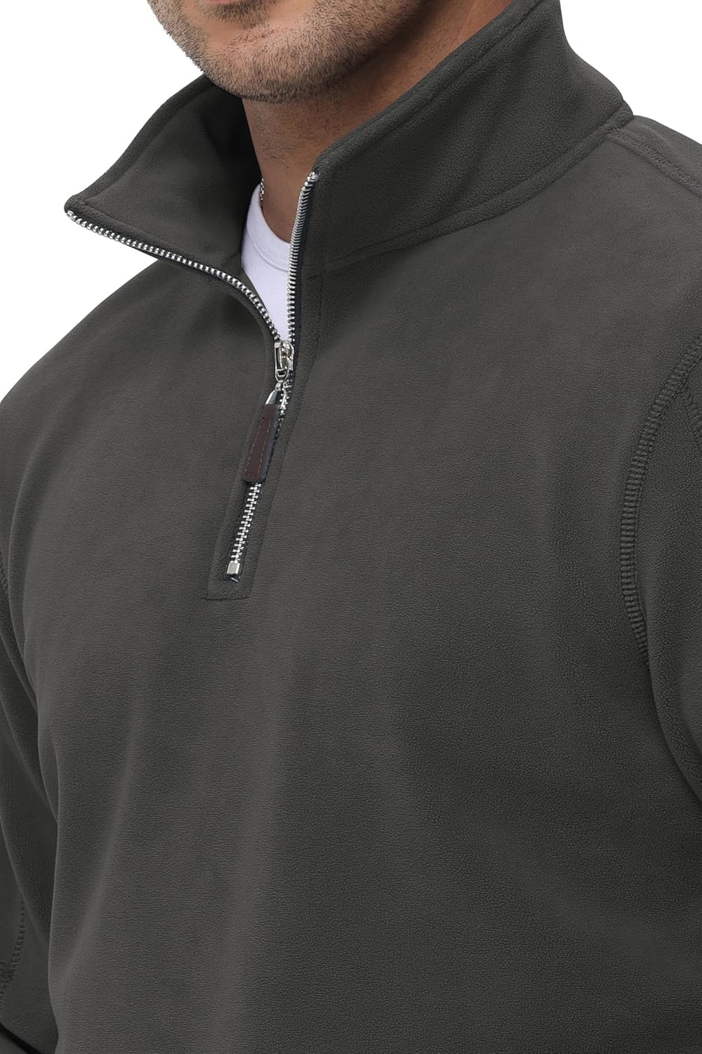 Pullover Herren Fleece Warmes Microfleece Sweatshirt Half Zip Fleecepullover für Herbst und Winter – Bild 4