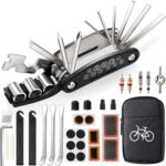 Fahrrad Zubehör | Fahrrad Reparaturset | Fahrrad Multitool 16-in-1 | Faltbares Fahrrad Reparaturset aus Stahl | Fahrradflickzeug Set für unterwegs | Kompakt & Leicht | Schwarz