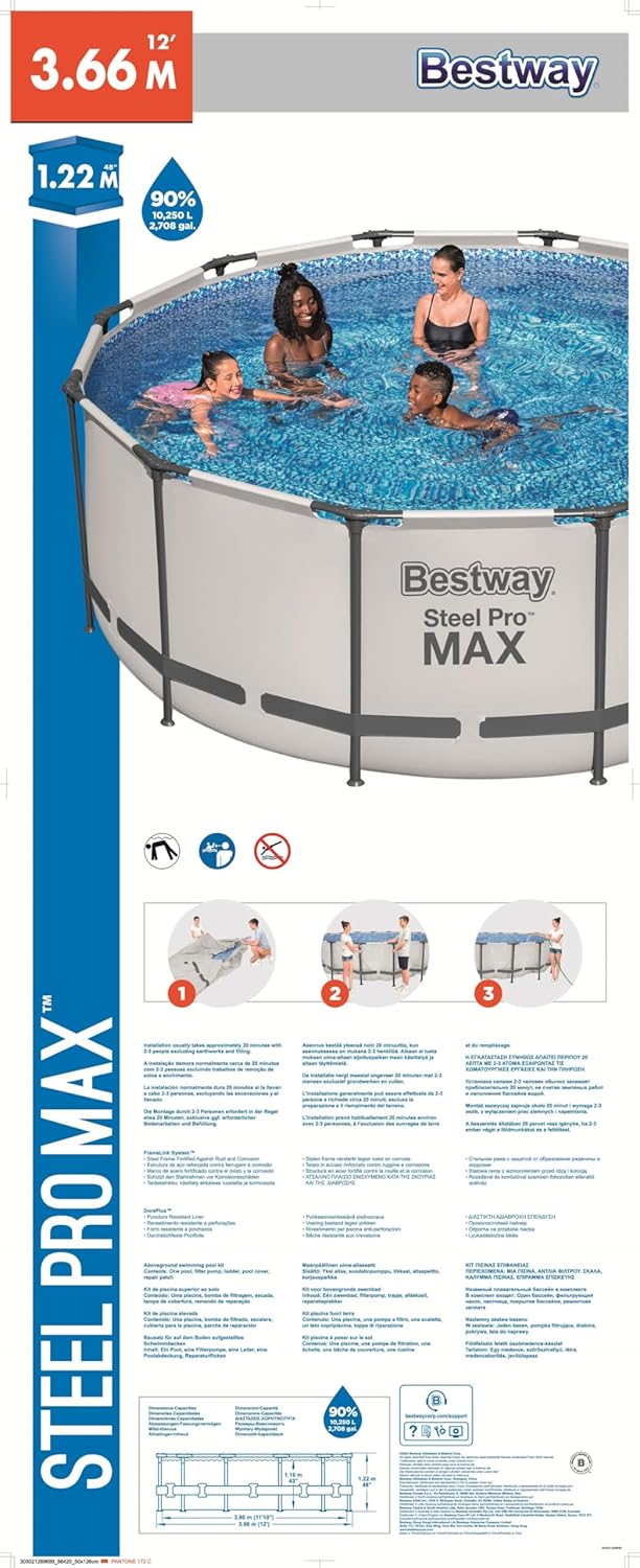 Bestway Stahl Pro Max 3,66 x 1,22 m Pool Set – Bild 5