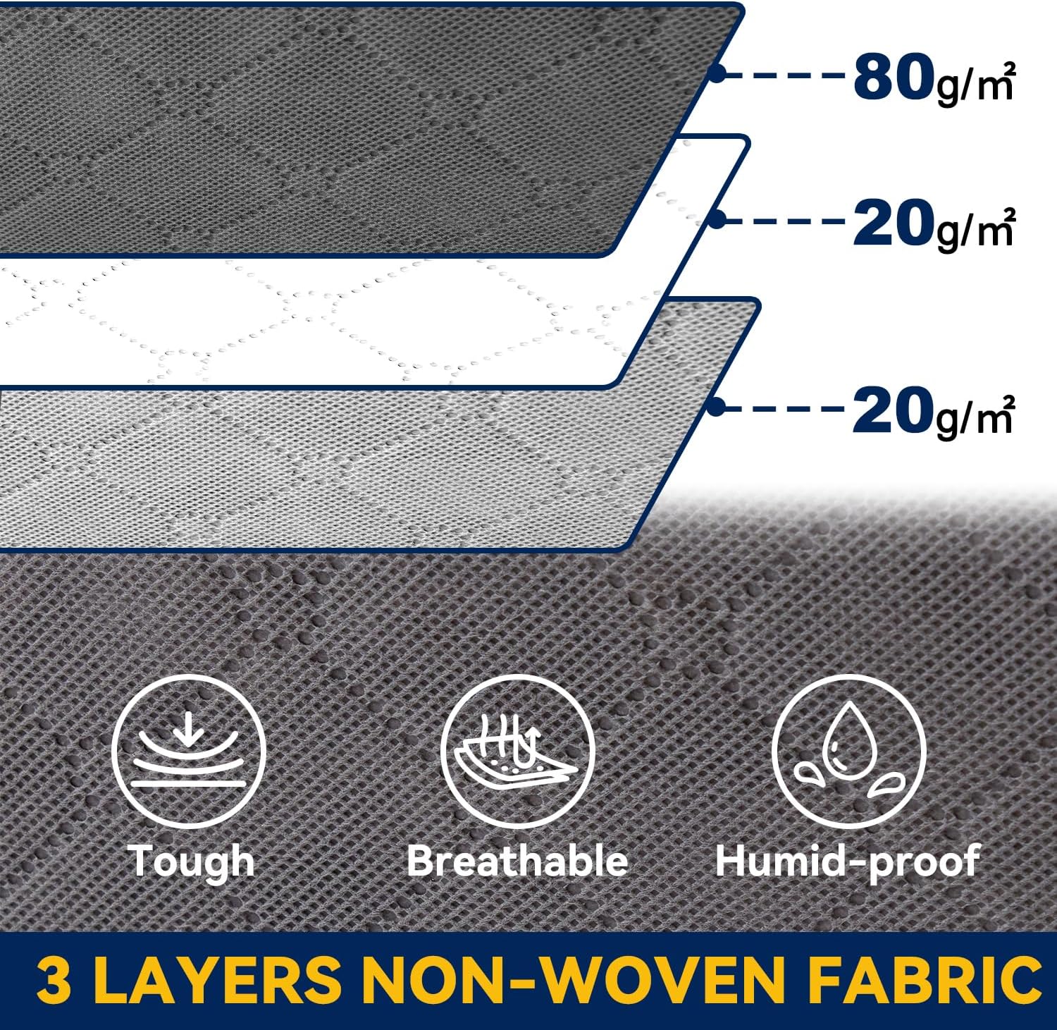 AIOR 2 Stück 60L Unterbettkommode mit Sichtfenster, Faltbare Unterbett-Aufbewahrungstasche Kleideraufbewahrung, Decken Organisator Lagerbehälter, 80x50x15cm – Bild 3