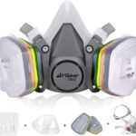 AirGearPro M-500 Atemschutzmaske mit Filter ABEK1-P2, Gasmaske Staubfilter für Lackieren, Arbeiten, Schleifen, Feinstaub…
