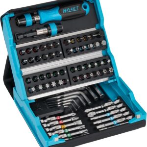 HAZET SmartCase Bit-Satz 2200SC-1 I 69-teiliges Werkzeug Bit-Set, Antrieb: Sechskant 6,3 mm (1/4 Zoll), für Handbetätigung I mobiler Werkzeugkoffer Made in Germany