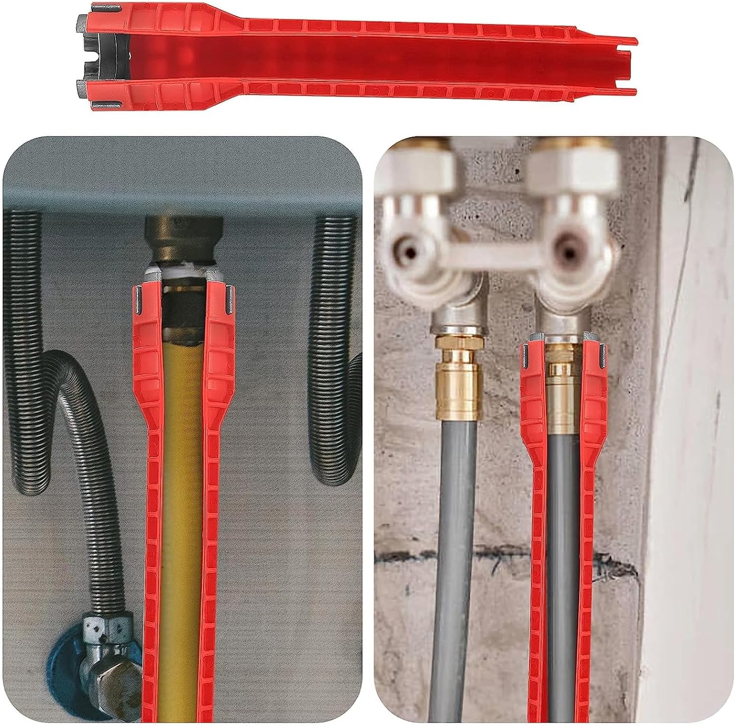 Waschbecken Installer Werkzeug, Spülenschlüssel, Armaturenschlüssel, Multifunktion Rohrschlüssel, Geeignet für Toilette, Bad, Küche Multifunktions Spüle Wasserhahn Installer Tools – Bild 3