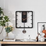 K&L Wall Art Pendeluhr MDF Holz Wanduhr leise Holzwanduhr Vintage lautlos Uhrwerk ohne Tick-Geräusche