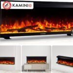 Elektrokamin LEA - Elektrischer 3-in-1 Kamin mit Panoramaview, Heizung, 3D-Flammeneffekt, 12 Flammenfarben, Fernbedienung (42 Zoll)