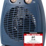 EMERIO Heizlüfter 2000W | klein leicht kompakt portabel | für ca. 25m² | 2 Heizleistungen + Ventilatorfunktion | verstellbarer Thermostat | Kipp-Sicherheitsschalter | Handgriff | FH-106737.12