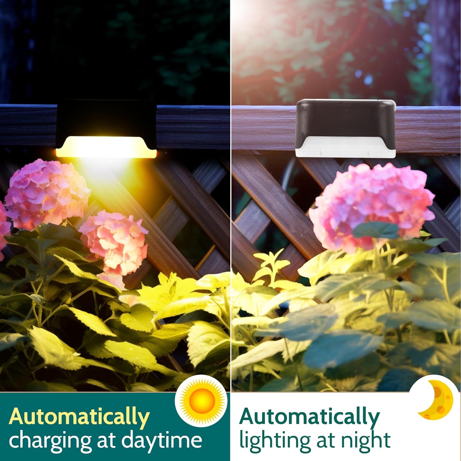 Solpex Solarleuchten für außen, 8 Stück Schwarz Solarleuchte Garten, Treppenlicht, wasserdicht, LED Beleuchtung für Außentreppe, Stufen, Zaun, Hof, Terrasse, Dachrinne, Weg, Dekoration, (Warmweiß) – Bild 3