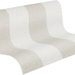 A.S. Création Pure Elegance Vliestapete mit Blockstreifen 0,53 x 10,05 m – Beige, Weiß - Streifentapete - 948342