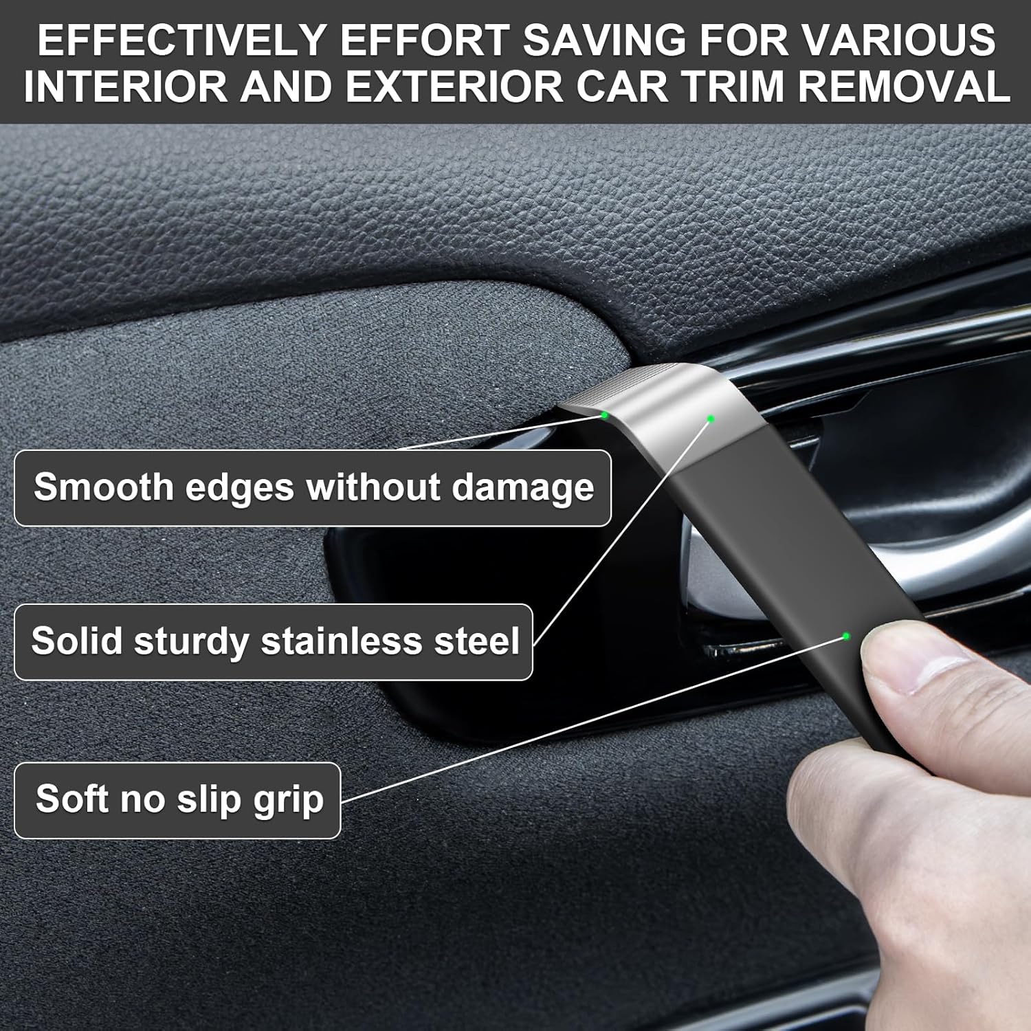 Auto Demontage Werkzeuge Zierleistenkeile 24 Stück Hebelwerkzeug Auto Innenraumverkleidungen Demontage Metall Plastikkeile KFZ Demontage Werkzeug Car Panel Removal Tool Autotürverkleidungen – Bild 4