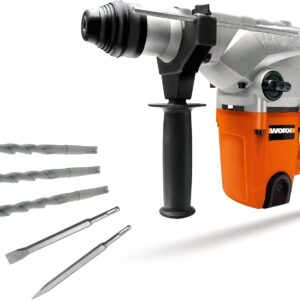 WORX WX333 Schlagbohrhammer 1250W – Kraftvoller SDS plus Hammerbohrer mit Antivibrations-Handgriff - zum Hammerbohren, Bohren & Meißeln – 5 Joule Einzelschlagstärke