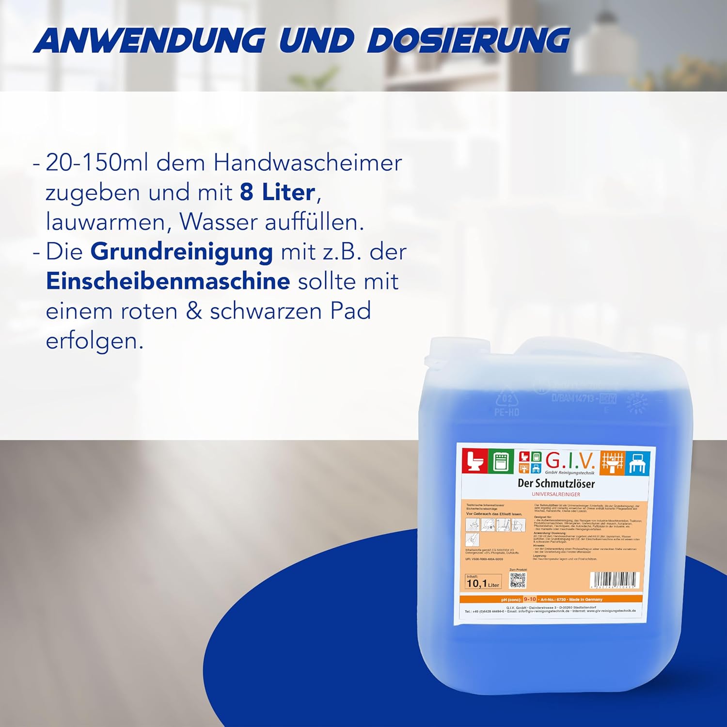 Schmutzlöser 10,1L Kanister - Universalreiniger Allzweckreiniger Industrie, Haushalt & Garten - Reinigungsmittel, Schmutzentfernung Maschinen, Fassaden, Pflastersteine – Bild 4