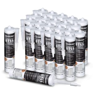 Hausa Bitumen Dach Dichtstoff BT55 – faserverstärkter Bitumen-Dichtstoff für Dach & Blech – wasserfest, UV-beständig & dauerhaft plastisch – 7200 ml Kartusche – ideal für Dachreparaturen