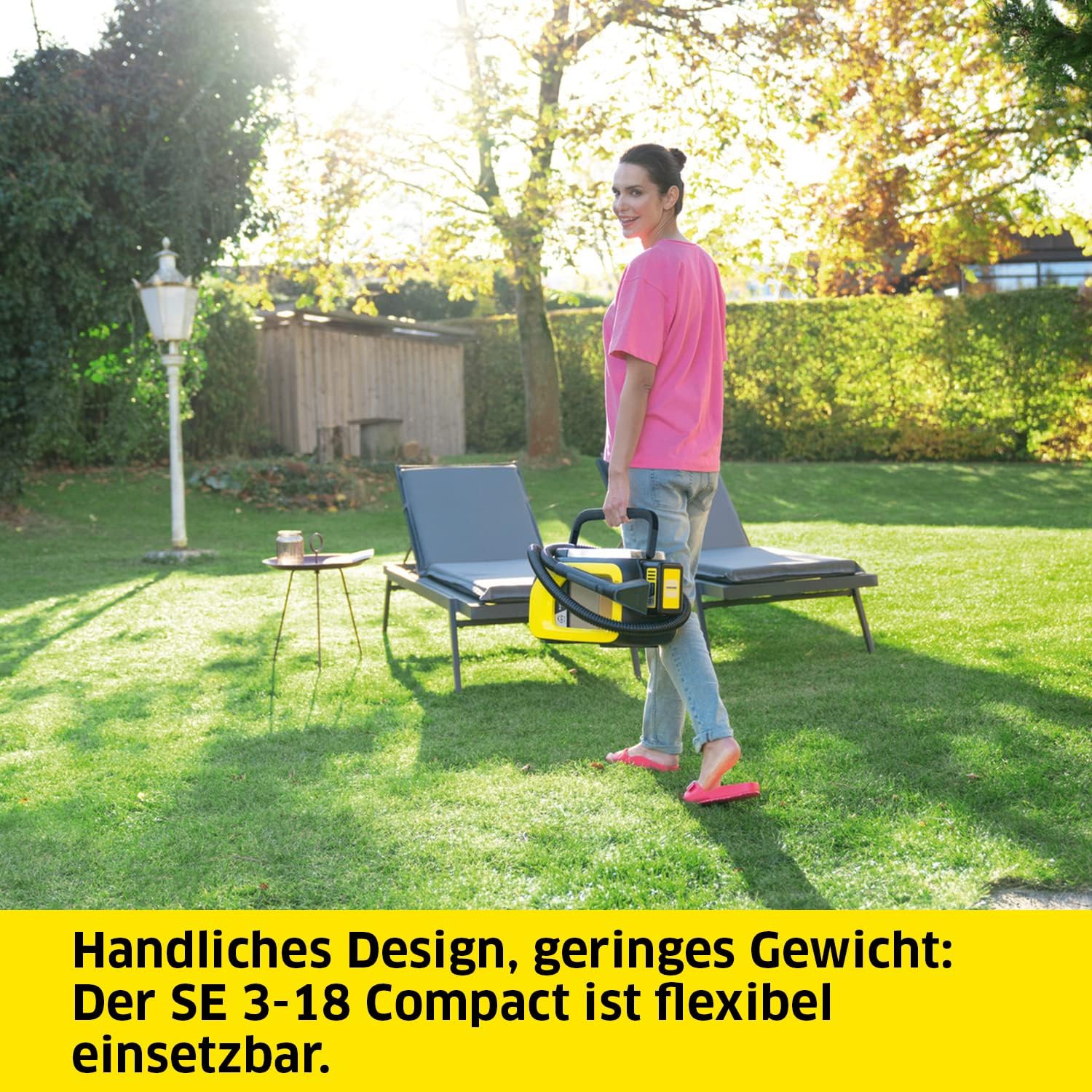 Karcher Akku-Waschsauger SE 3-18 Compact, kompaktes und tragbares Sprühextraktionsgerät zur Reinigung textiler Oberflächen, ohne Akku und Ladegerät – Bild 4