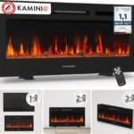 Elektrokamin Marlon - Elektrischer 3-in-1 Kamin mit Heizung, 3D-Flammeneffekt, 12 Flammenfarben, Fernbedienung (36 Zoll)