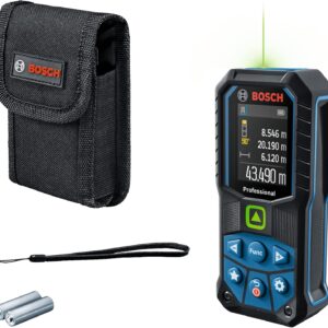 Bosch Professional Laser-Entfernungsmesser GLM 50-23 G (grüner Laser, Neigungssensor, Reichweite: bis zu 50 m, robust, IP65, ± 1,5 mm*, 2X AA-Batterie, Schlaufe, Tasche)