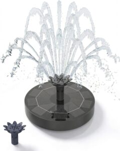Solar Springbrunnen, Solar Teichpumpe mit Innovative 4-in-1 Düse, 2026 Neueste 1.8W Solarbrunnen, Solar Wasserpumpe Solar schwimmender Fontäne Pumpe für Gartenteich Springbrunnen Vogel-Bad Pool