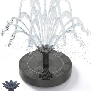 Solar Springbrunnen, Solar Teichpumpe mit Innovative 4-in-1 Düse, 2026 Neueste 1.8W Solarbrunnen, Solar Wasserpumpe Solar schwimmender Fontäne Pumpe für Gartenteich Springbrunnen Vogel-Bad Pool
