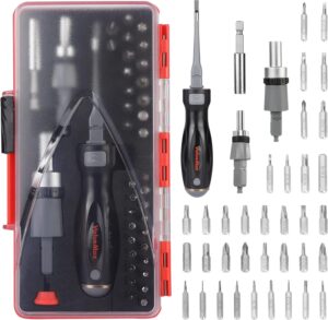 ValueMax Feinmechaniker Schraubendreher Set mit 35 Bits, Präzision Schraubendreher mit Ratschen, Magnetischer Präzisionsschraubendreher Torx/PH/SL für Uhrmacher, Elektronikgeräte, Handy und Laptop